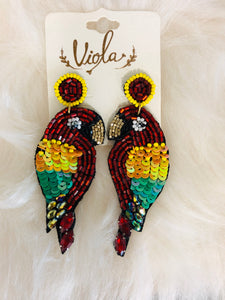 Beaded Parrot Earrings