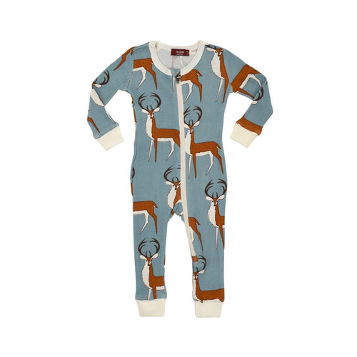 Blue Buck Zipper Pajama