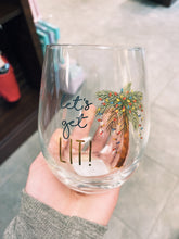 Load image into Gallery viewer, Christmas in July Themed Wine Glasses