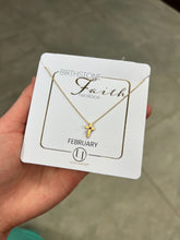 Load image into Gallery viewer, Birthstone Faith Necklace