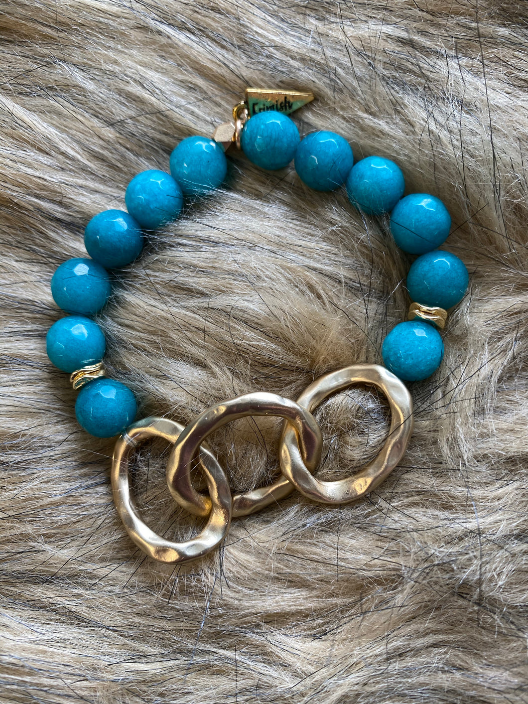 Turquoise With Gold Bracelet