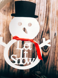 Let it Snow” Snowman Wall Art