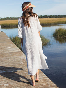 Natural Life White Linen Dress—ONE SIZE