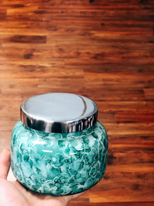 Mint Watercolor Volcano Candle