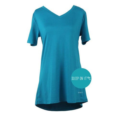 Hello Mello Dream Tee—Turquoise (V-Neck)