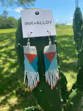 Load image into Gallery viewer, Beaded Fringe Geometric Earring