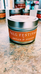 Antler & Oyster Tin Candles—Fall Scents