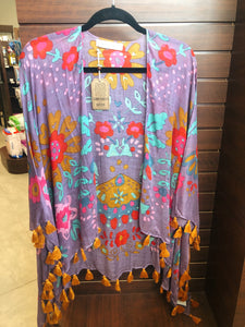 Purple Floral Kimono—One Size