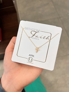 Birthstone Faith Necklace