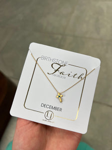 Birthstone Faith Necklace