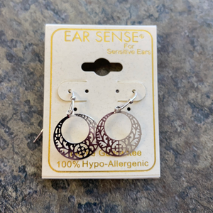 Silver lace drop earrings