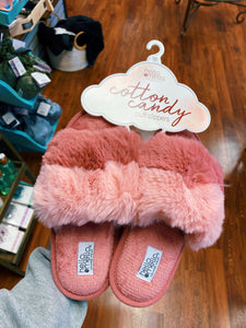 Hello Mello— Pink Cotton Candy Slippers